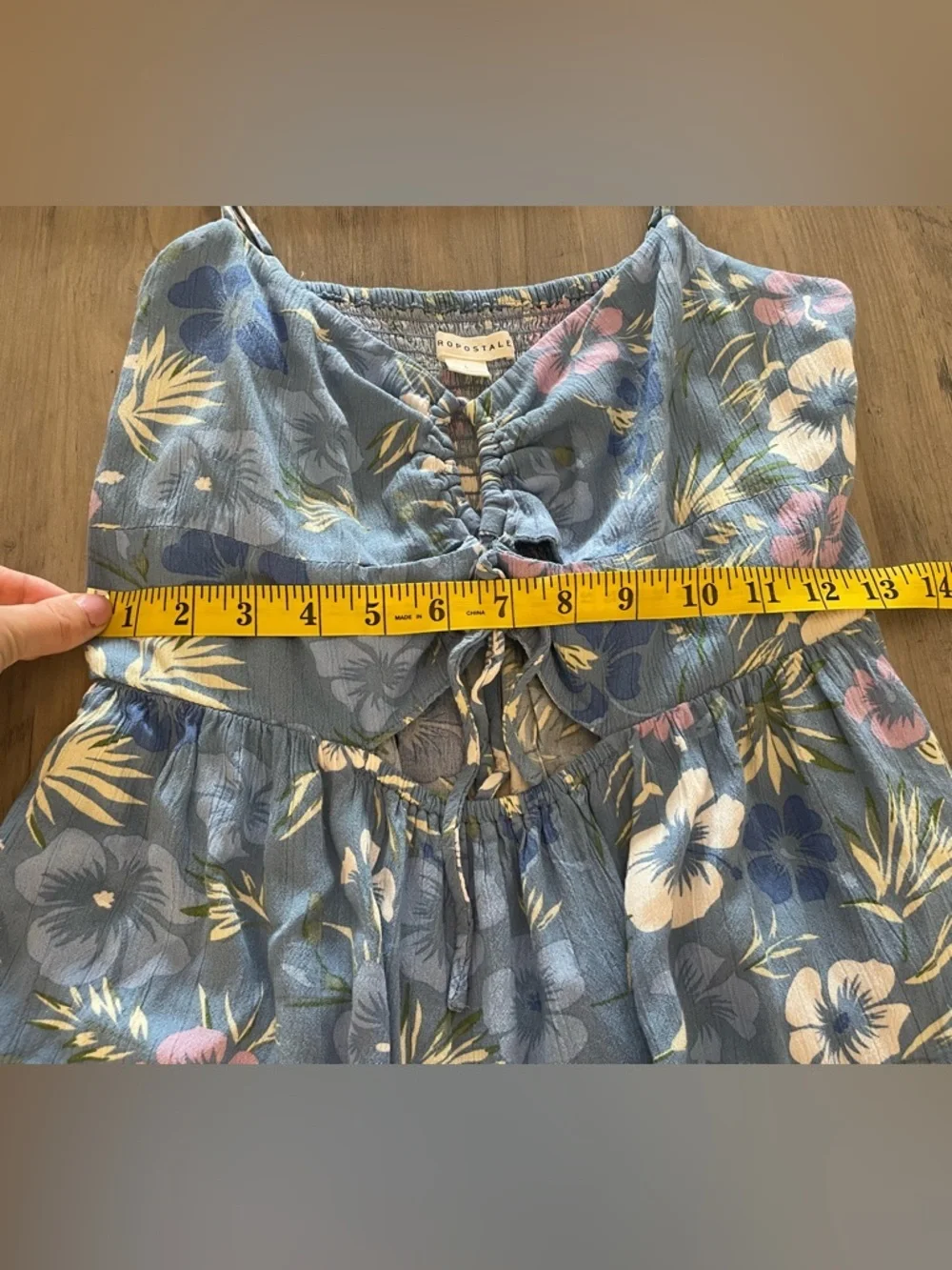 Aeropostale Floral Sweetheart Double Cinch Mini Dress Sz. L